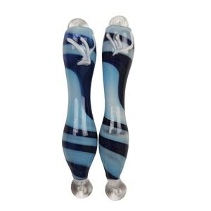 Studio Art Glass Mezuzah (2) Andrew Jackson Pollack Designs Judaica Tree of Life